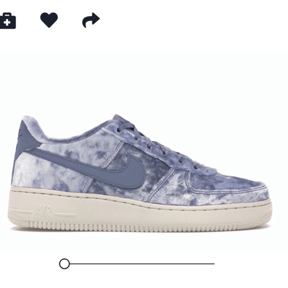 Dark/sky Blue velvet Air Force one